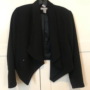 Cute Black Blazer with Detail in Front